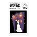 Wedding With Fireworks postage