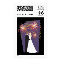Wedding With Fireworks Stamps