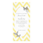 Wedding Yellow Grey Butterfly Chevron Invitation invitations