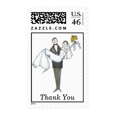 WeddingCartoon Thank You Postage Stamps