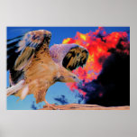 Wedge Taled Eagle in Bush Fire Print