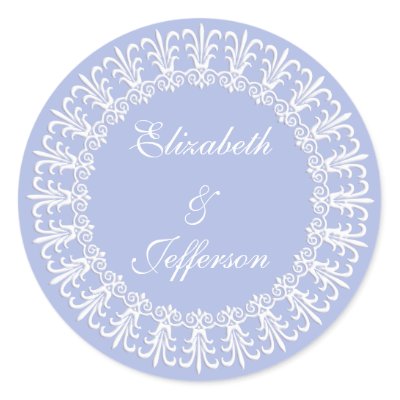 Wedgewood Blue 1 Wedding Envelope Seal / Sticker