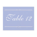 Wedgewood Blue 2 Wedding Reception Table Numbers postcard