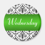 Wednesday Green - Damask Magnet