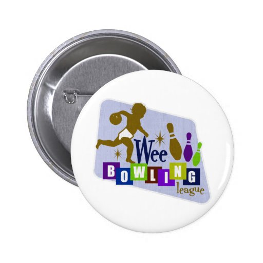 Wee Bowling League Pinback Buttons