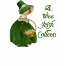ladies_fitted_spaghetti - A sweet vintage design with a little Irish girl or Colleen dressed in green with shawl and bonnet. She carries a basket of flowers and text says ... A Wee Irish Colleen. More matching items in my store.: Sizes  Available colors: lime