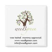 weeBgreen_logo_standard, wee tested. mommy appr... Magnets