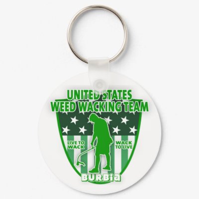 Weed Wacking Team Keychain by burbia
