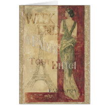 Weekend in Paris 1924 Greeting Cards