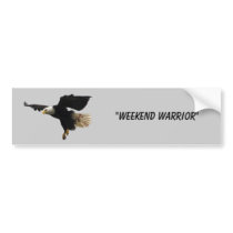 "Weekend Warrior" Bumper Sticker bumper stickers by HANDPRINTS "Weekend Warrior" Bumper Sticker bumper stickers