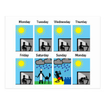 Weekend Weather Always Sucks postcards