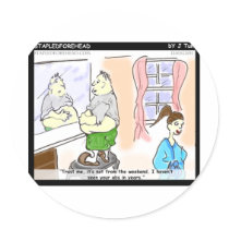 Weekend Weight Gain Round Stickers