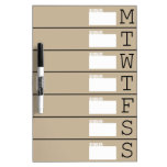 Weekly Calendar / Dinner Menu - Dry Erase Board