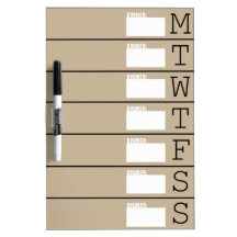Weekly Calendar / Dinner Menu - Dry Erase Board