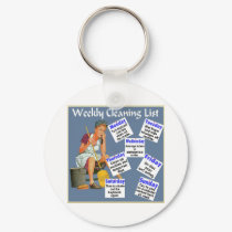 weekly cleaning list keychains