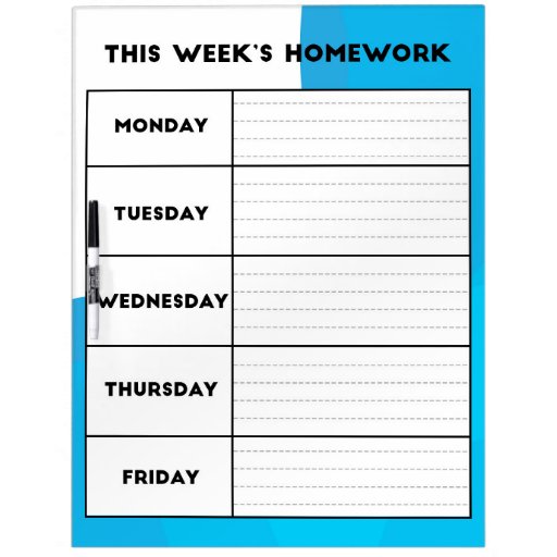 weekly-homework-schedule-dry-erase-board-zazzle