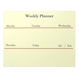 Weekly Planner Notepad (White)