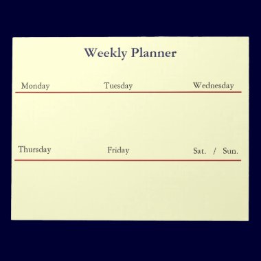 Weekly Planner Notepad (White) notepads