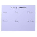 Weekly To Do List Notepad