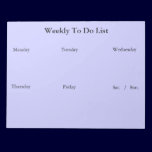 Weekly To Do List Notepad notepads