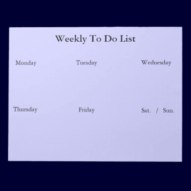 Weekly To Do List Notepad notepads