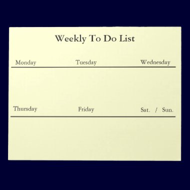 Weekly To Do List Notepad (White) notepads