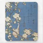 Weeping Cherry and Bullfinch, Hokusai, 1834 Mousep Mouse Pads