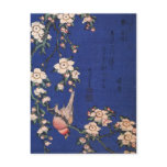 Weeping Cherry and Bullfinch, Hokusai Post Card