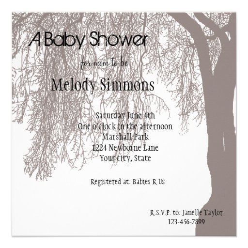 Weeping Willow Baby Shower Invite