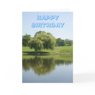 Weeping willow birthday card.