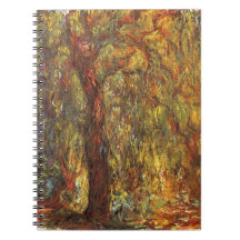 Weeping Willow, Claude Monet Vintage Impressionism Note Book