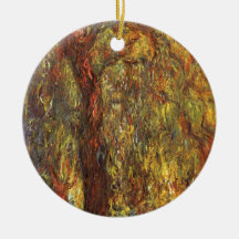 Weeping Willow, Claude Monet Vintage Impressionism Christmas Ornament