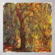 Weeping Willow, Claude Monet Vintage Impressionism Poster