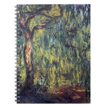 Weeping Willow II by Monet, Vintage Impressionism Note Books