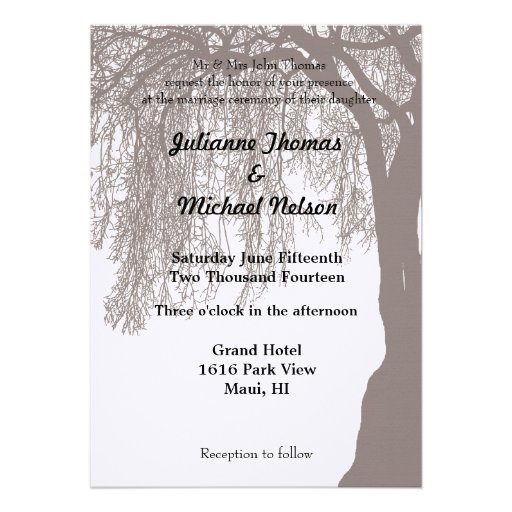 Weeping Willow Tree Wedding Invite