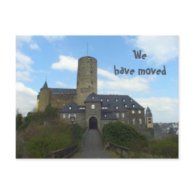 Wehave moved - castle motive cards post cards by Rainmountain