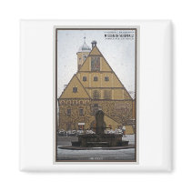 Weiden id Opf - Snowfall at the Rathaus Fridge Magnet