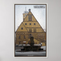 Weiden id Opf - Snowfall at the Rathaus Print