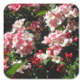 Weigela. Pretty Pink Flowers. Square Sticker