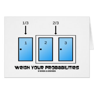 Weigh Your Probabilities (Three Doors) card