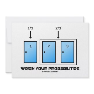 Weigh Your Probabilities (Three Doors Monty Hall) invitation