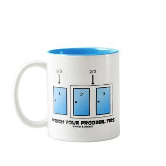Weigh Your Probabilities (Three Doors) mug