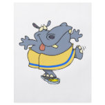 weighing in funny hippo on a scale cartoon flyers