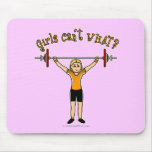 Weight Lifter (Blonde) Mouse Pads