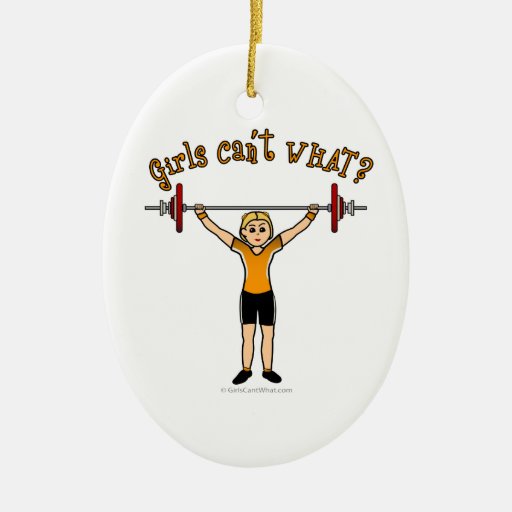Weight Lifter (Blonde) Ornament
