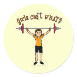 Weight Lifter (Light) Round Stickers