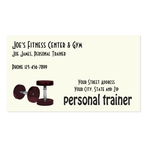 Weight Lifting Personal Trainer Business Card (front side)
