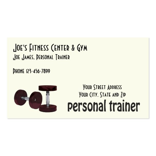 Weight Lifting Personal Trainer Business Card