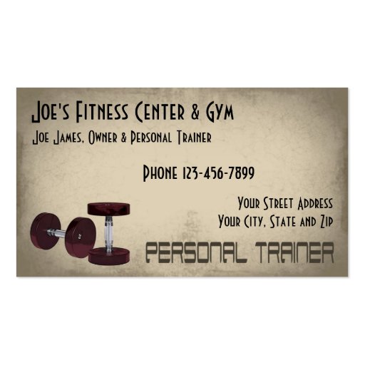 Weight Lifting Personal Trainer Business Card