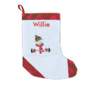 Weight Lifting Snowman Small Christmas Stocking